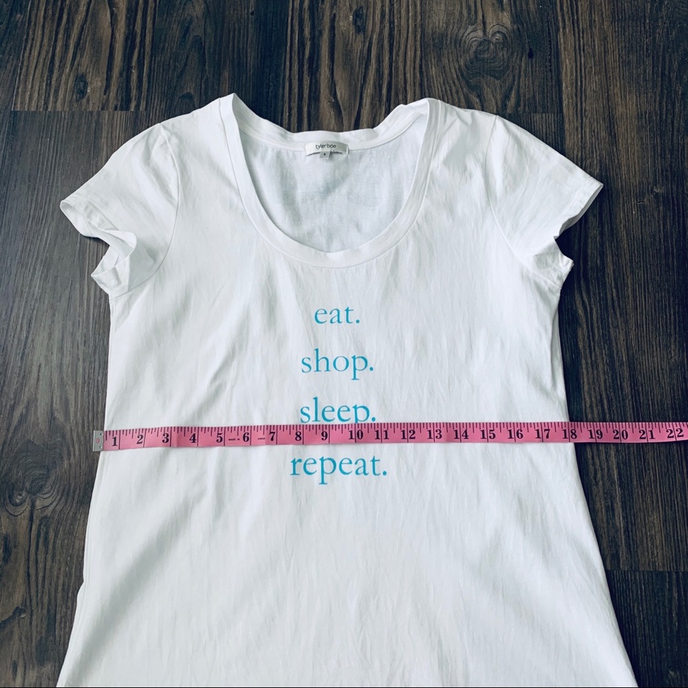 Tyler Boe Graphic T-shirt Eat Shop Sleep Repeat - Picture 8 of 9